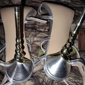 Elegant Silver and Gold Women's Heels